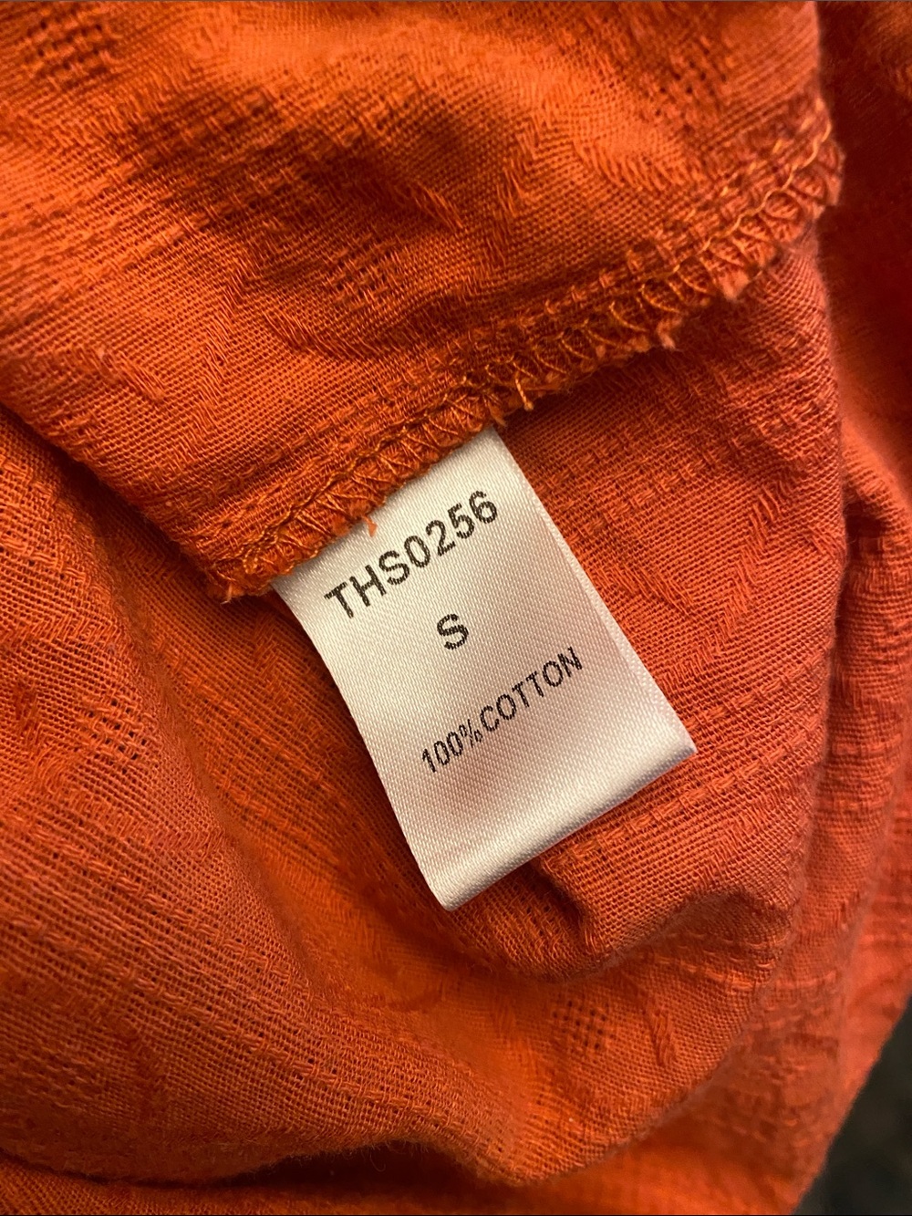 THML Orange Smocked-Neck Tassel Sleeve Blouse - Picture 5 of 11
